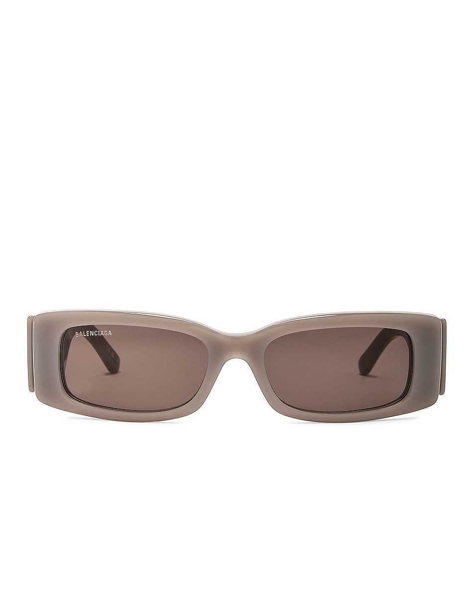 Image 1 of Balenciaga Max Rectangle Sunglasses in Grey