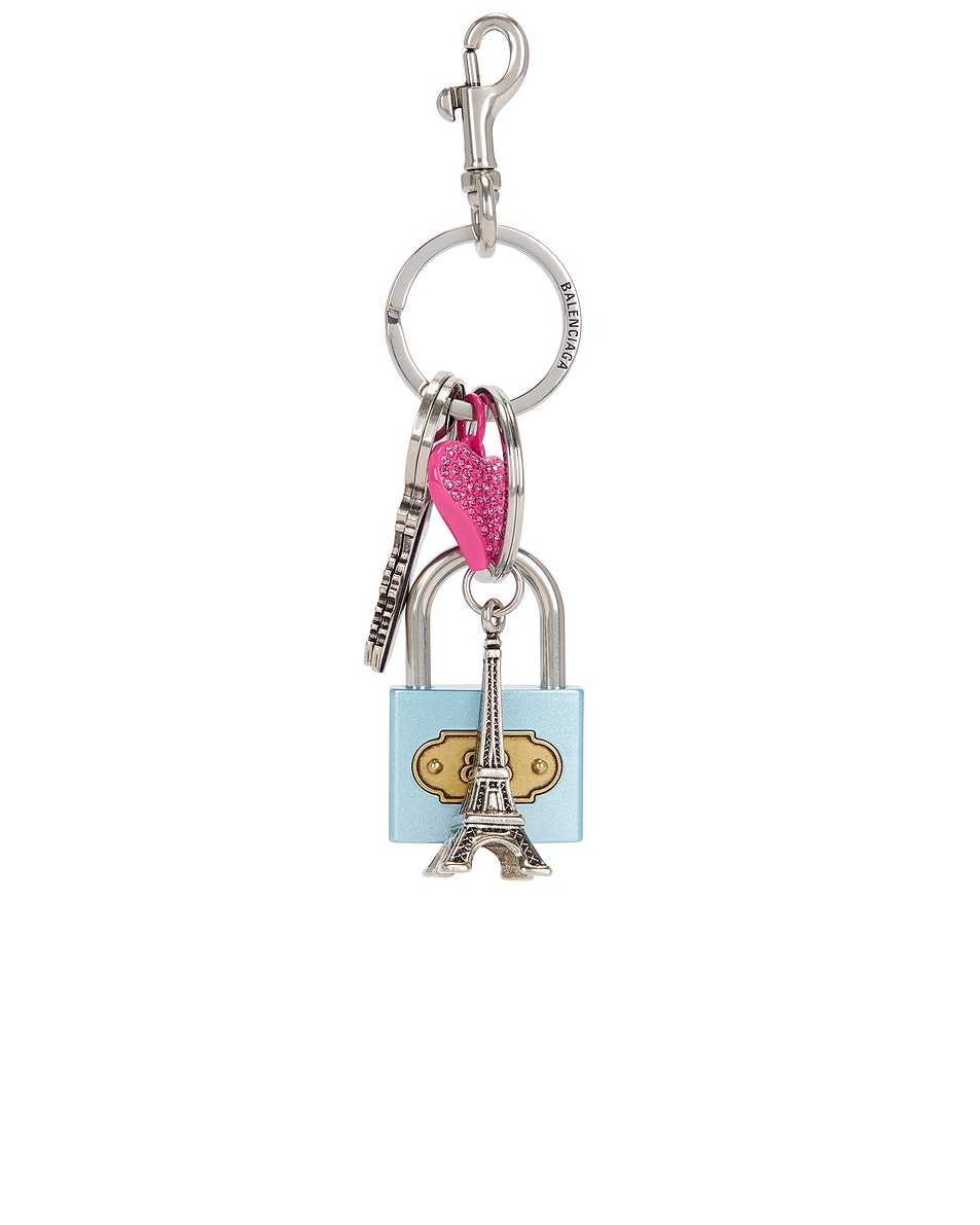 Image 1 of Balenciaga Padlock Keyring in Multicolor