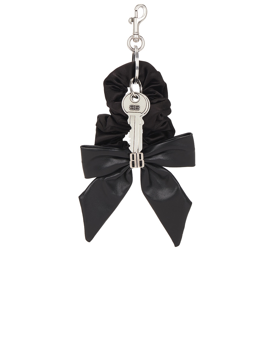Image 1 of Balenciaga Scrunchie Keyring in Black