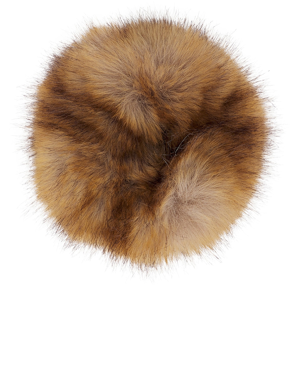 Image 1 of Balenciaga Holli Fake Fur Scrunchie in Beige