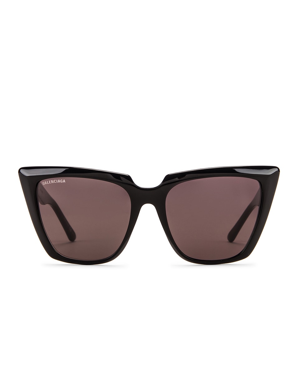 Image 1 of Balenciaga Acetate Tip Sunglasses in Shiny Black & Grey