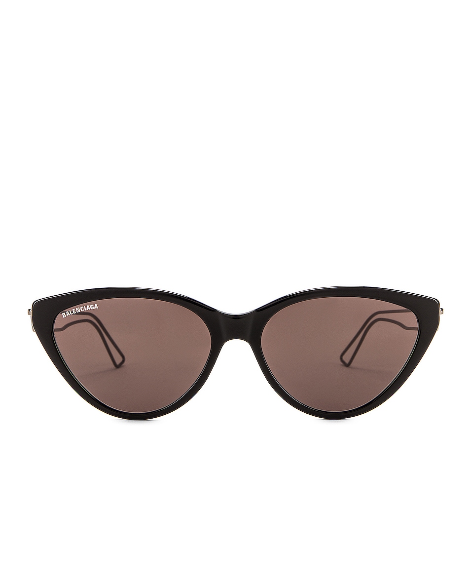 Image 1 of Balenciaga Inception Acetate Sunglasses in Shiny Black & Grey