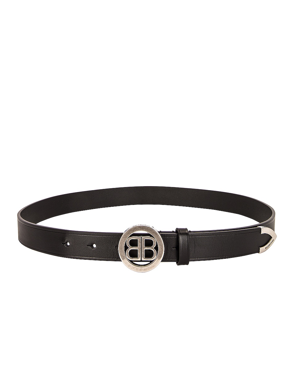 Balenciaga Circled BB Belt in Black | FWRD
