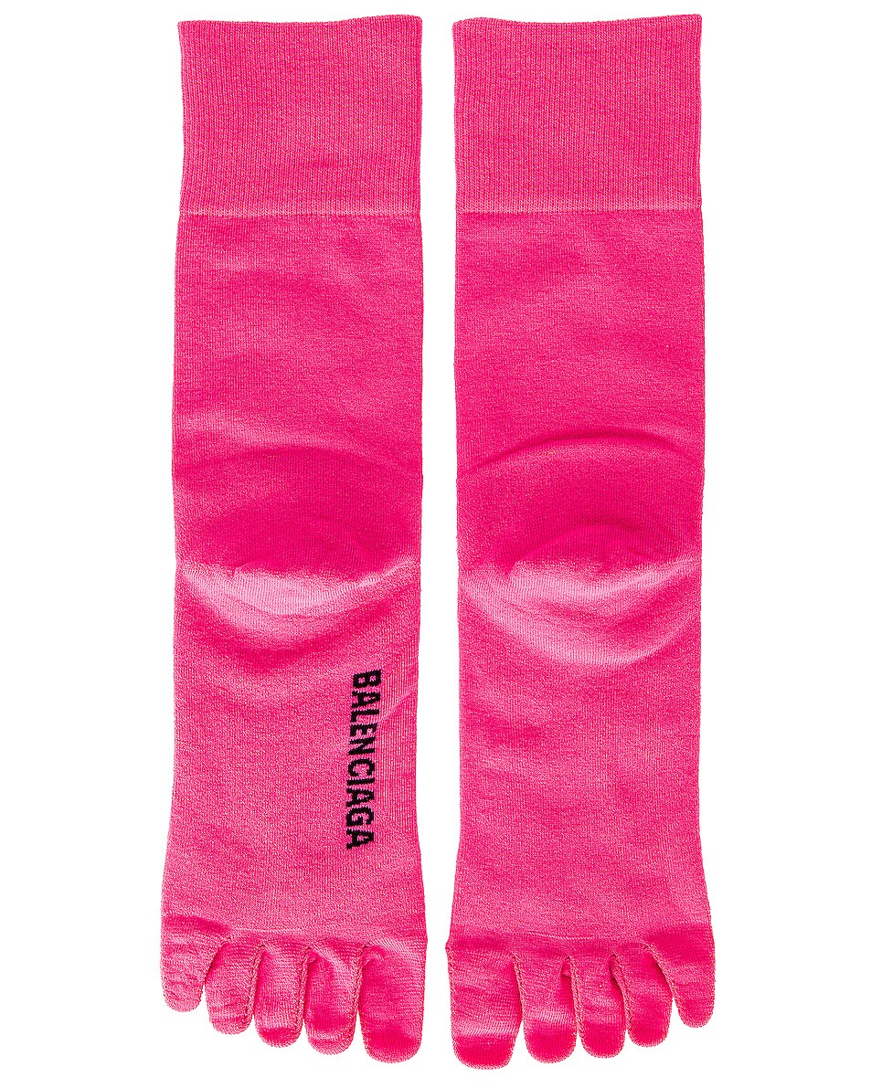 Balenciaga Toe Socks in Fuxia & Black | FWRD