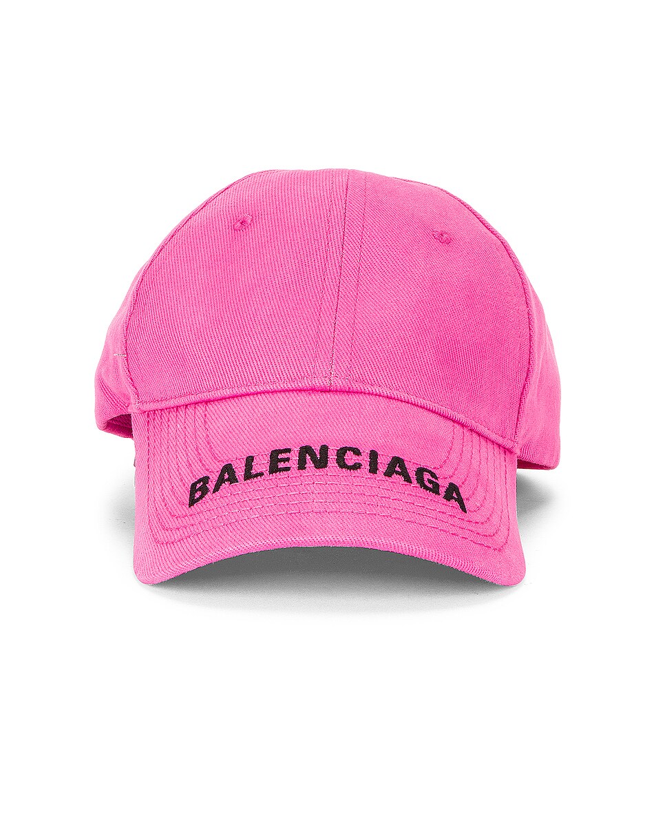 Image 1 of Balenciaga Classic Baseball Cap in Pink & Black