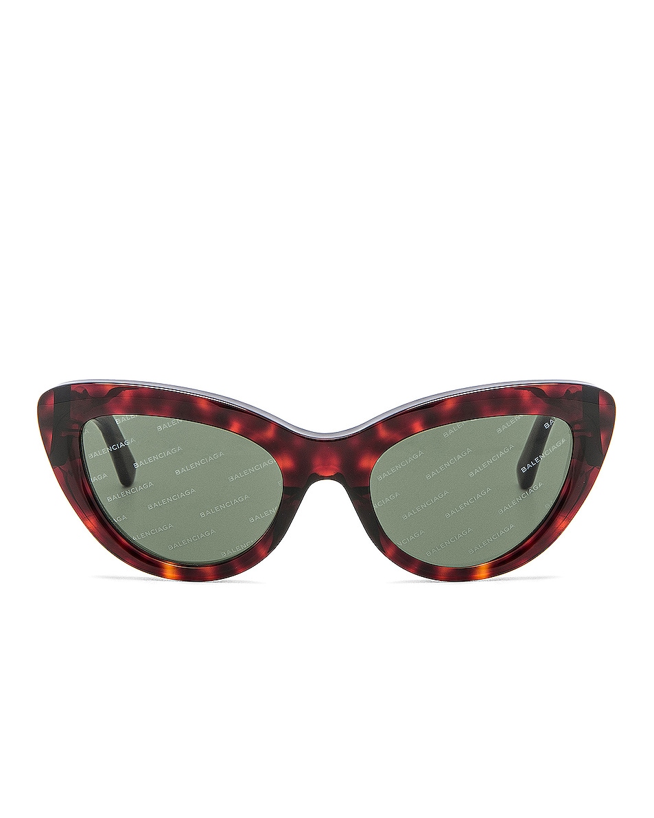 Image 1 of Balenciaga Cat Eye Sunglasses in Red Havana