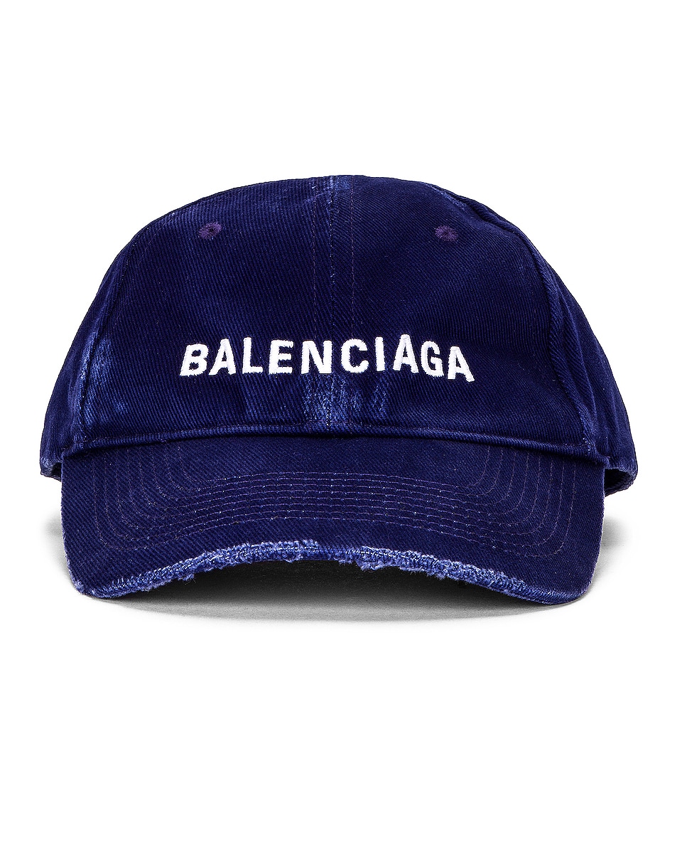 Image 1 of Balenciaga Classic Cap in Marine Blue & White