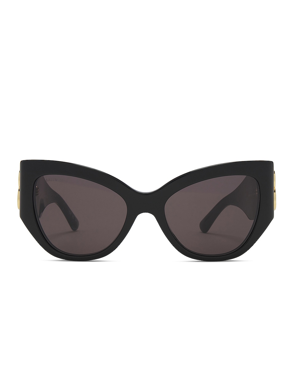 Image 1 of Balenciaga Bossy Butterfly Sunglasses in Black & Gold