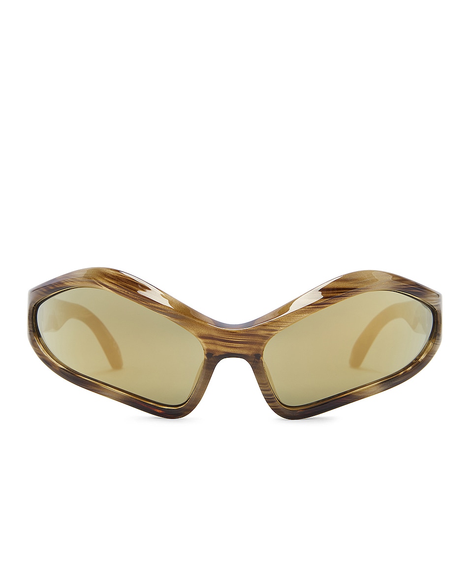 Image 1 of Balenciaga Geometric Sunglasses in Havana & Bronze
