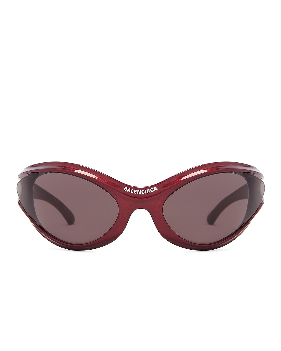 Image 1 of Balenciaga Geometric Sunglasses in Burgundy