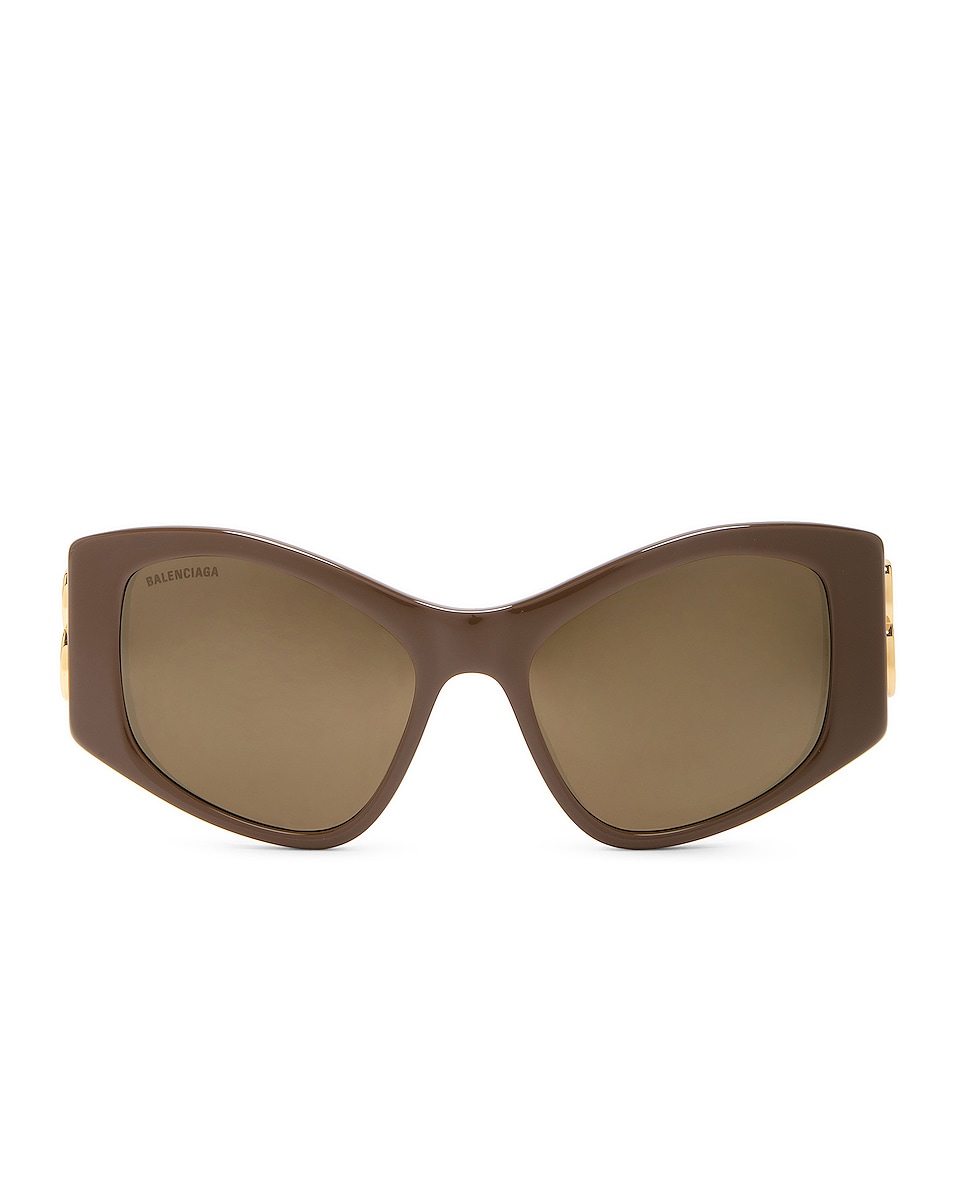 Image 1 of Balenciaga Dynasty Cat Eye Sunglasses in Brown & Bronze