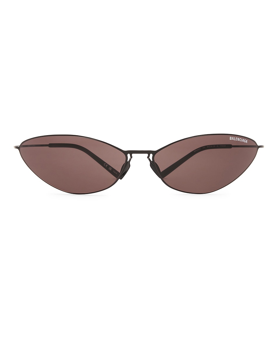 Image 1 of Balenciaga Narrow Cat Eye Sunglasses in Black & Grey