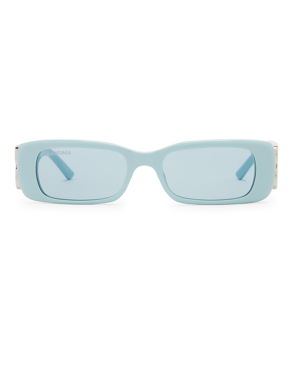 Image 1 of Balenciaga Dynasty Sunglasses in Blue, Silver, & Light Blue