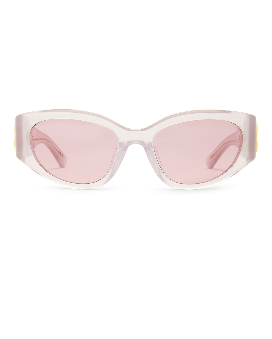 Image 1 of Balenciaga Bossy Sunglasses in White & Pink