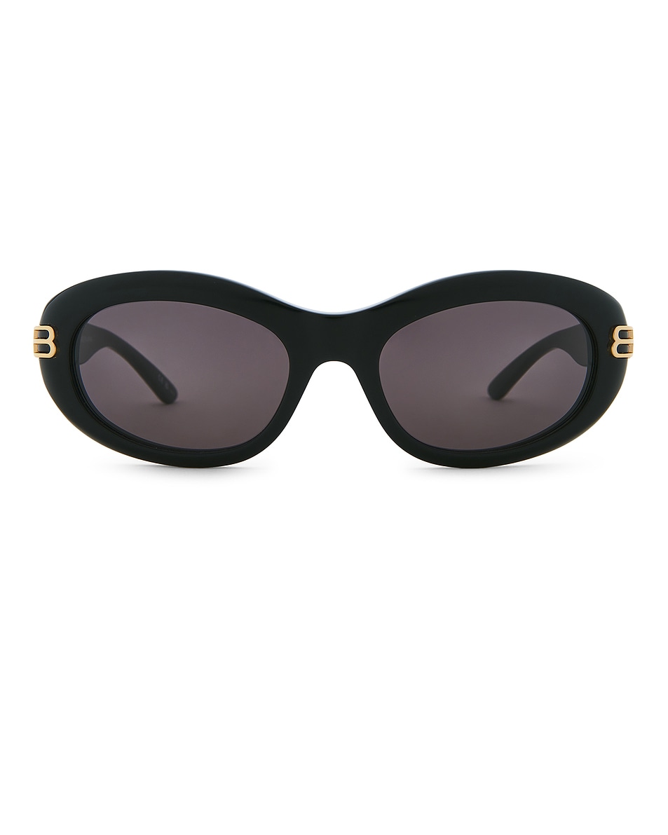 Image 1 of Balenciaga Oval Sunglasses in Black & Grey