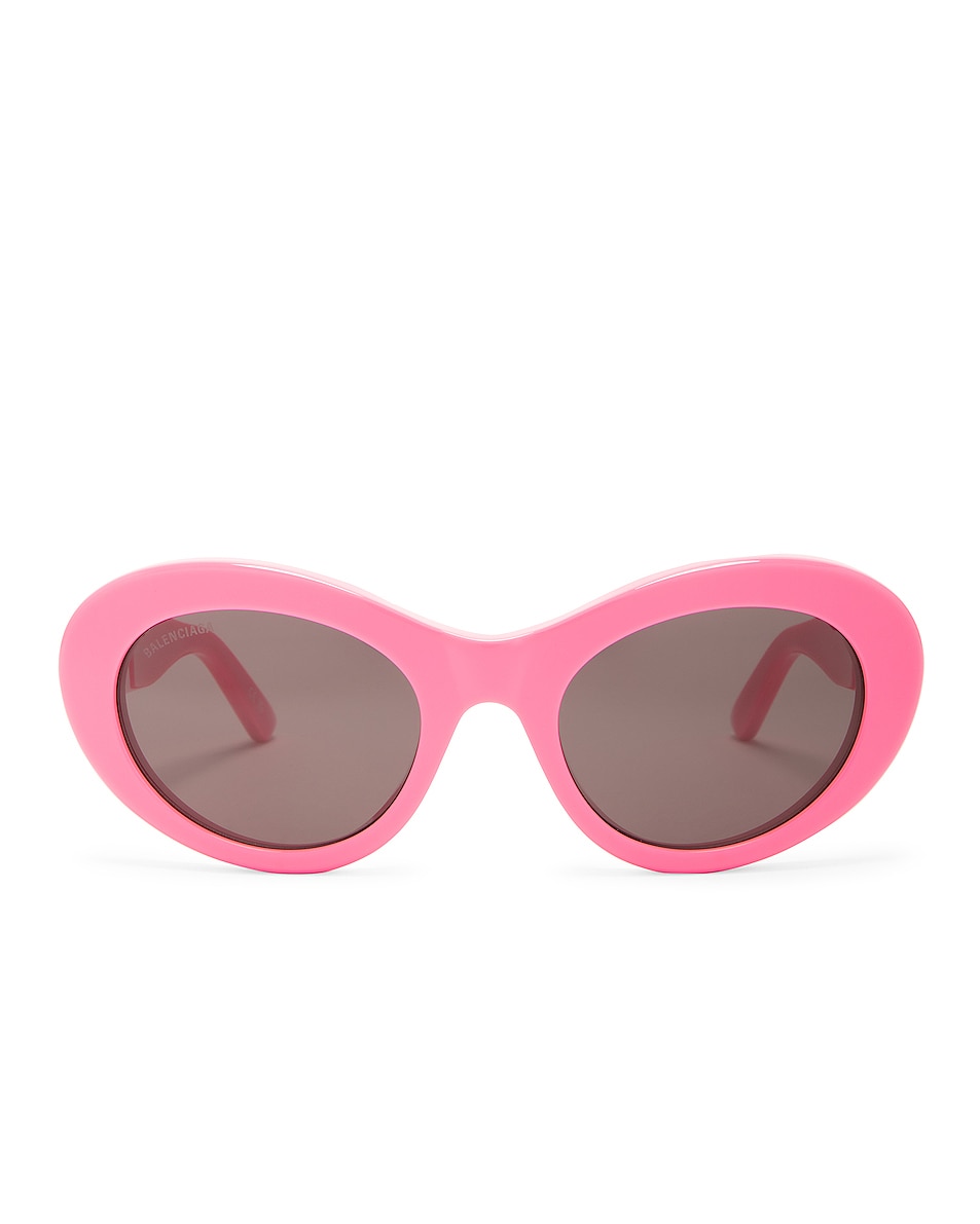Balenciaga Monaco Oval Sunglasses in Pink & Grey | FWRD