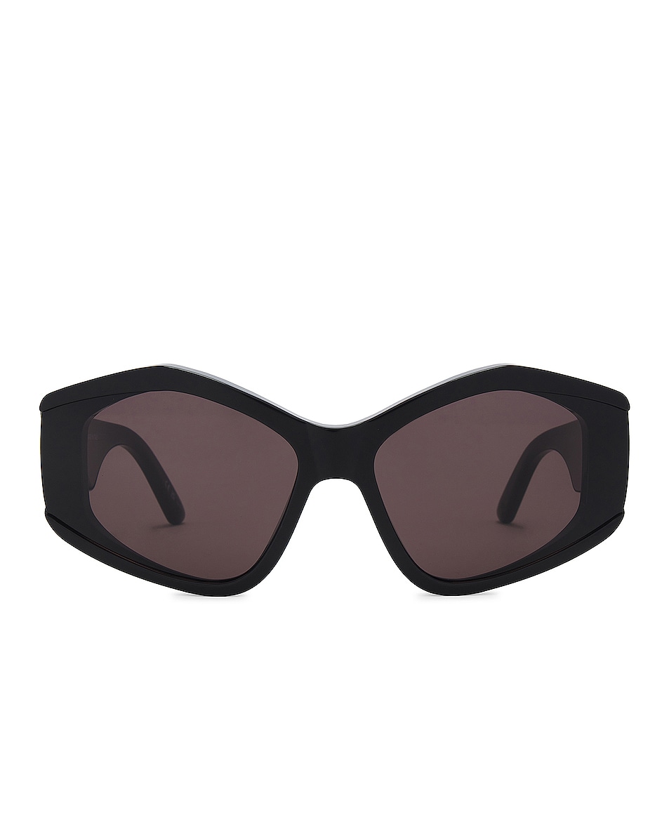 Image 1 of Balenciaga Edgy Geometrical Sunglasses in Black & Grey