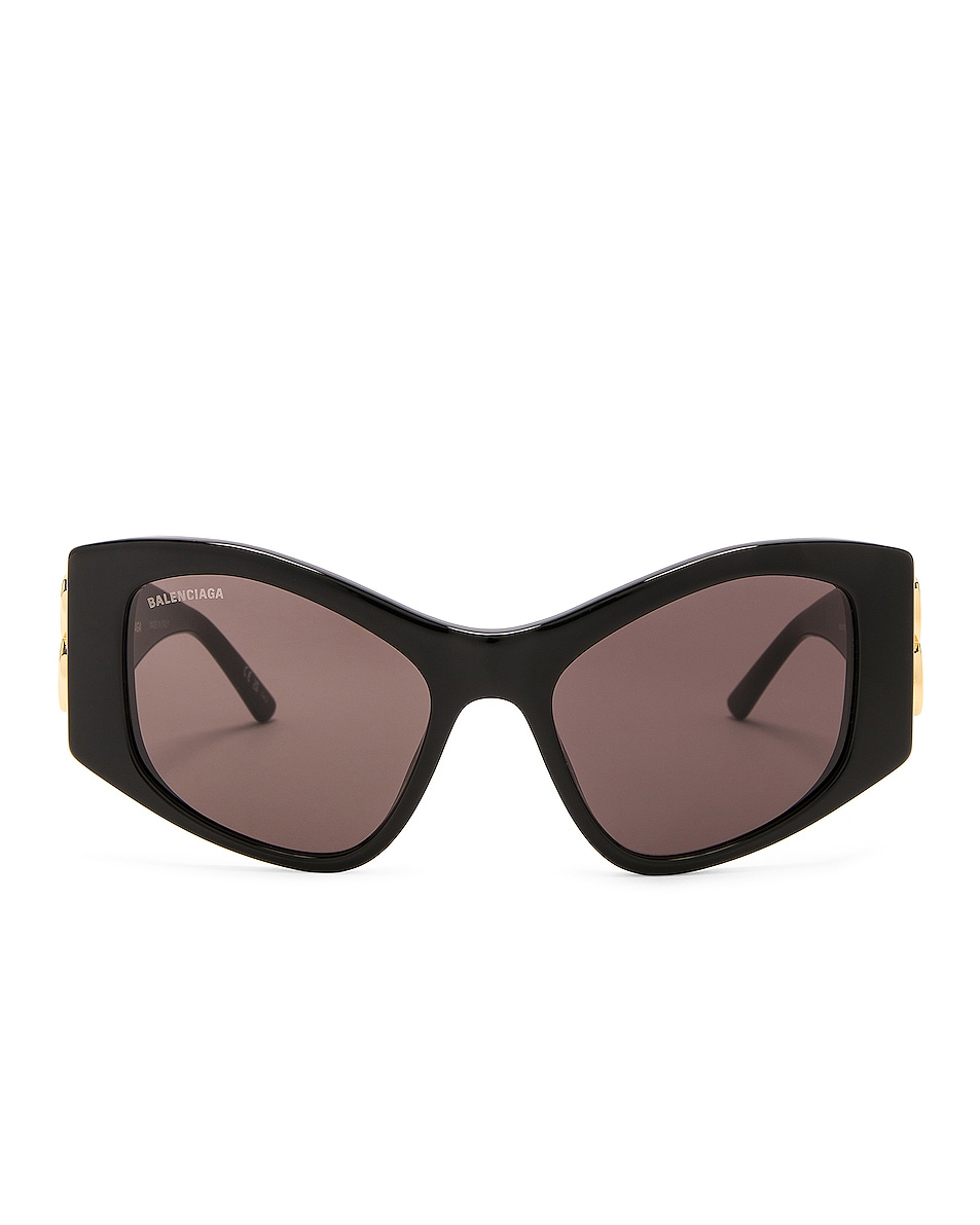 Image 1 of Balenciaga Dynasty Cat Eye Sunglasses in Black & Grey