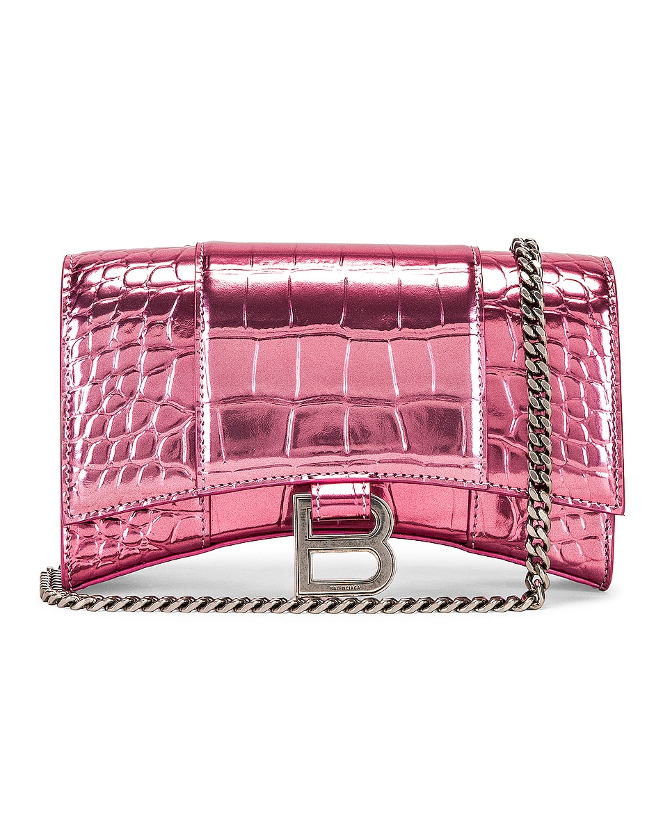Balenciaga Hourglass Wallet on Chain Bag in Pink FWRD