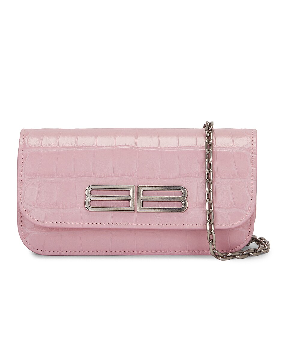 Image 1 of Balenciaga Gossip Wallet On Chain Bag in Candy Pink