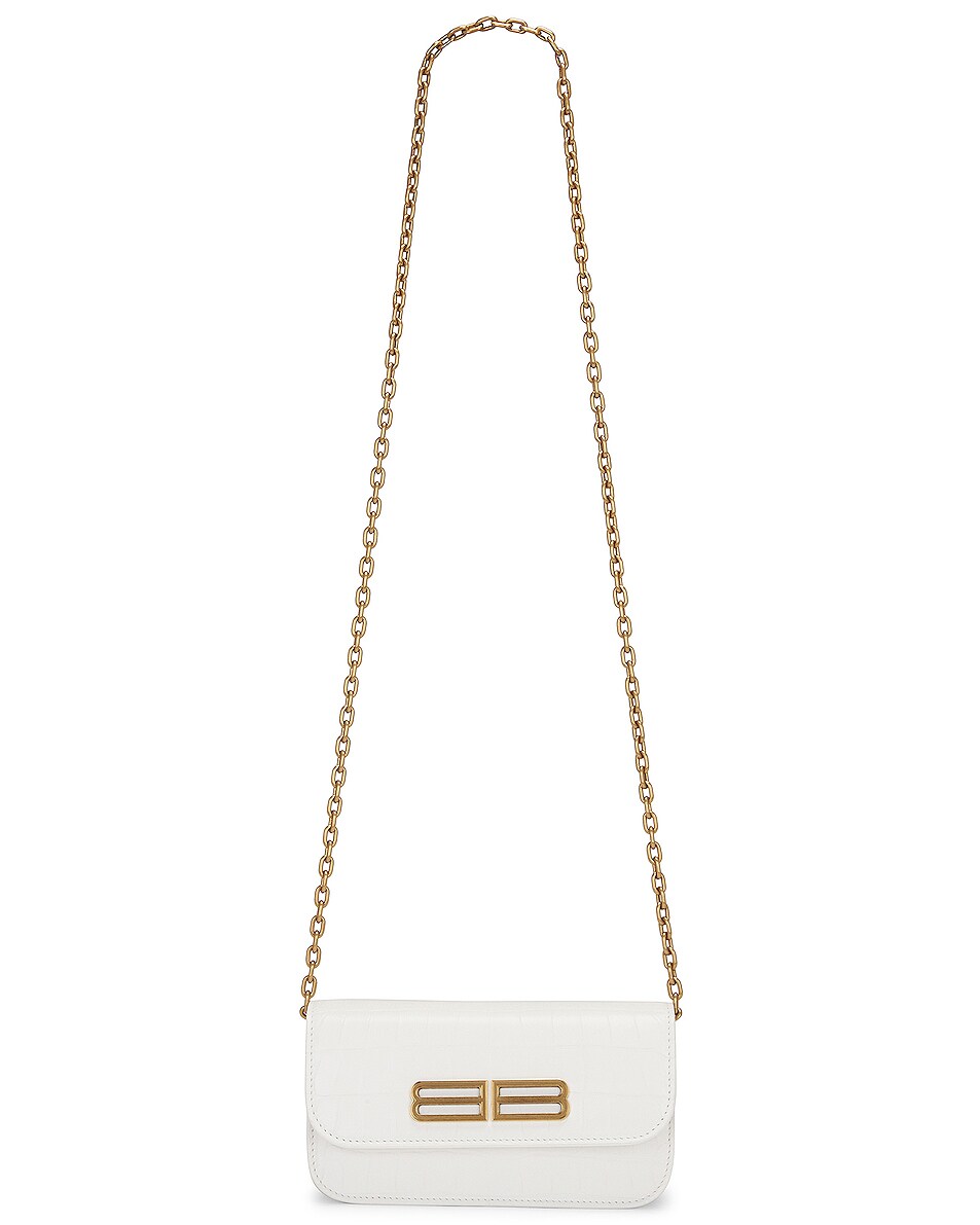 Image 1 of Balenciaga Gossip Wallet On Chain Bag in Optic White