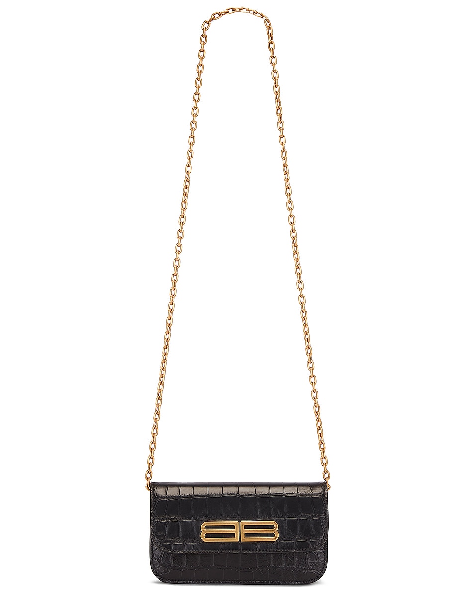 Image 1 of Balenciaga Gossip Wallet On Chain Bag in Black