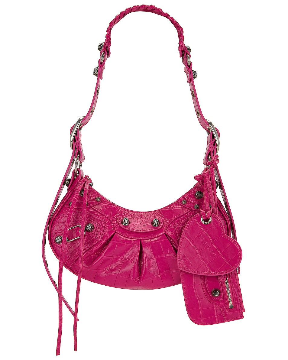 Balenciaga XS Le Cagole Shoulder Bag in Lipstick Pink | FWRD