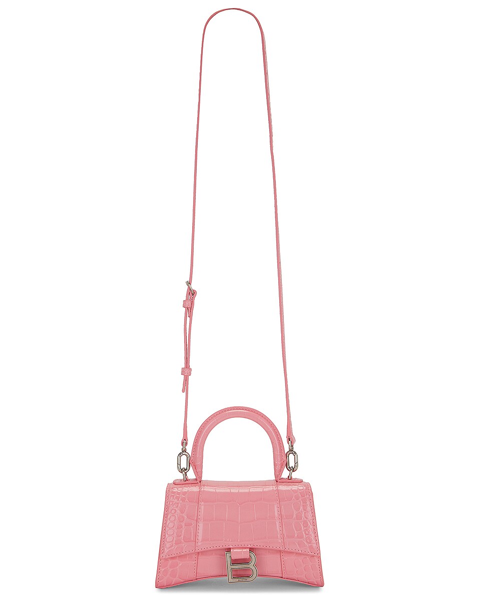 Image 1 of Balenciaga XS Hourglass Top Handle Bag in Sweet Pink