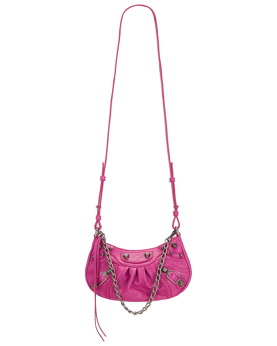 Image 1 of Balenciaga Mini Le Cagole Chain Bag in Lipstick Pink