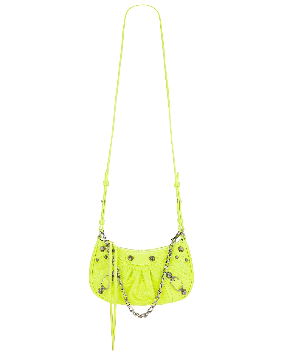 Image 1 of Balenciaga Mini Le Cagole Chain Bag in Fluo Yellow