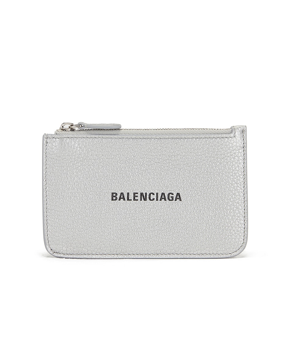 Image 1 of Balenciaga Long Cash and Card Wallet in Silver & Black