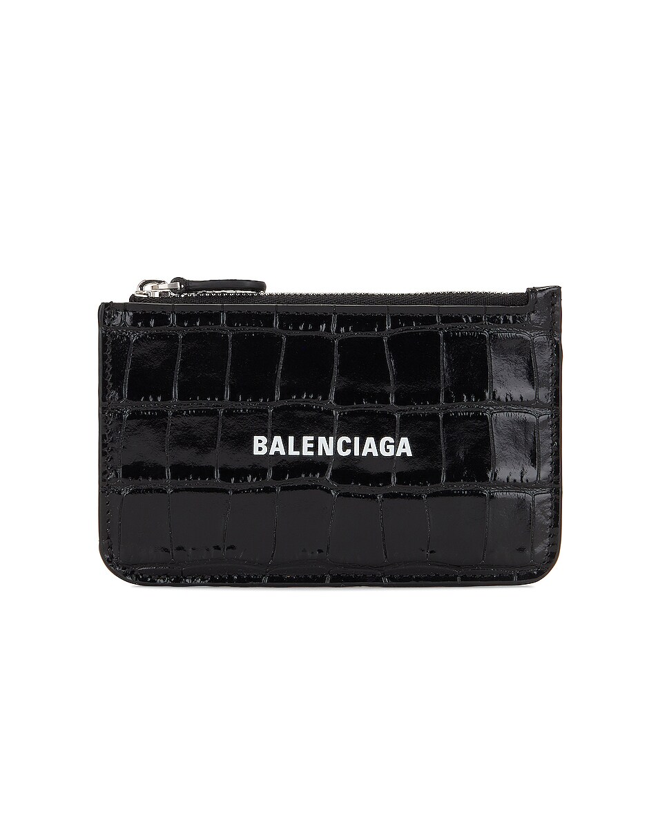 Image 1 of Balenciaga Long Cash and Card Wallet in Black & White