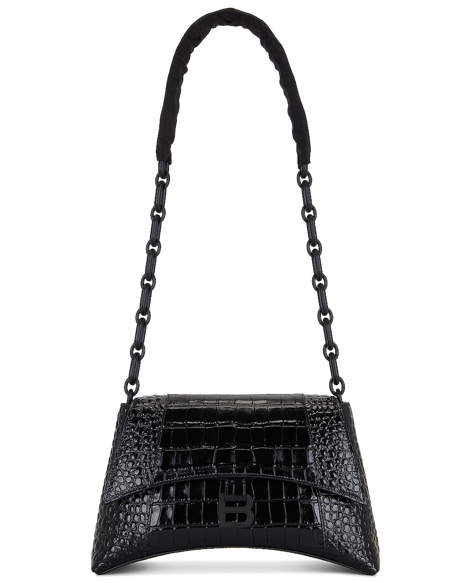 Image 1 of Balenciaga Downtown Chain Shoulder Bag in Black & Black