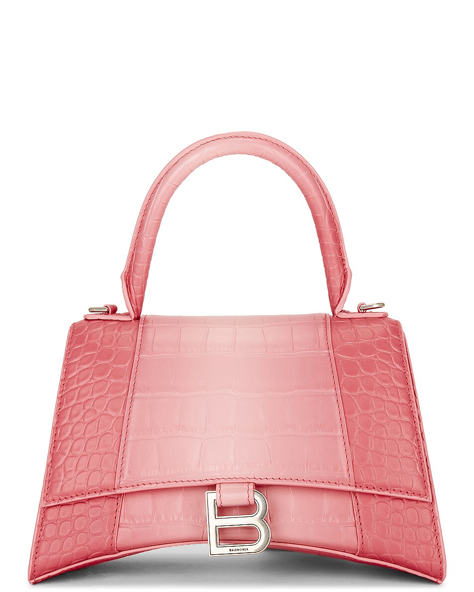 Image 1 of Balenciaga Small Hourglass Top Handle Bag in Sweet Pink