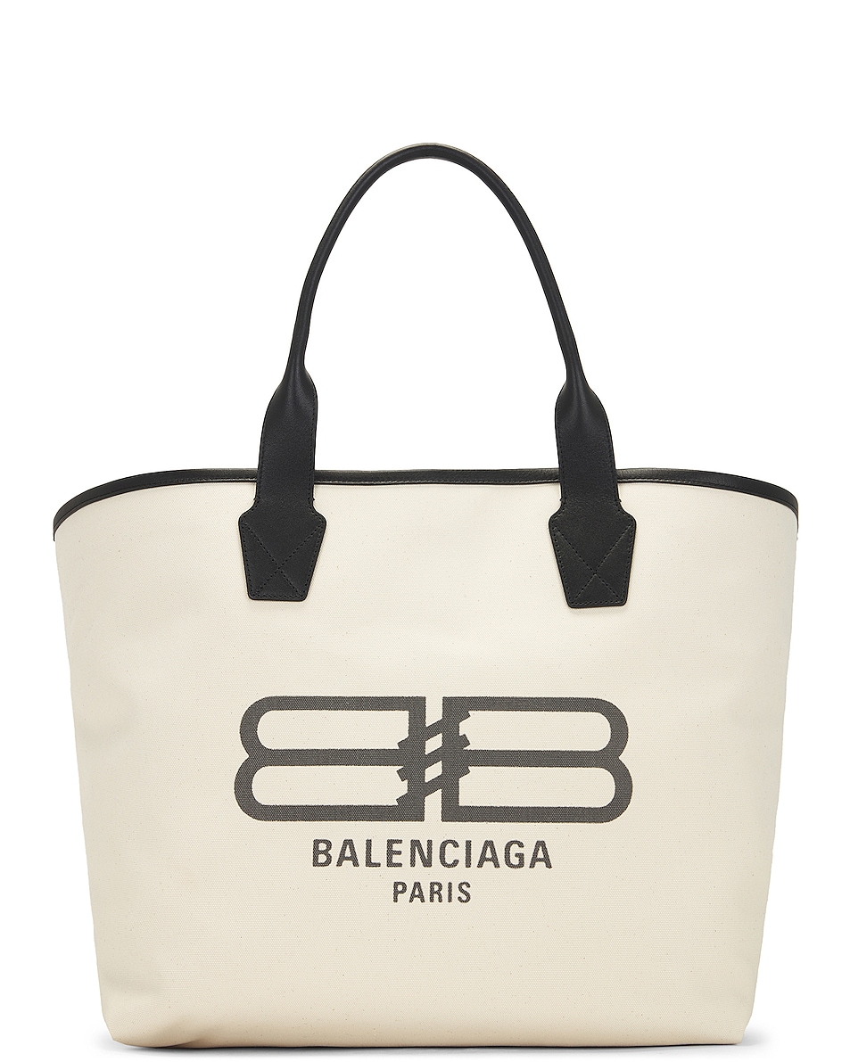 Image 1 of Balenciaga Large Jumbo Tote Bag in Natural & Black