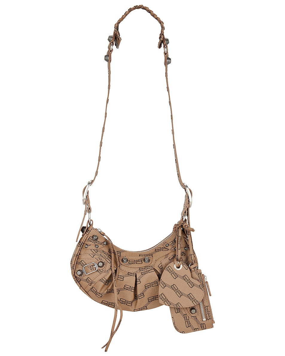 Image 1 of Balenciaga Extra Small Le Cagole Shoulder Bag in Beige & Brown