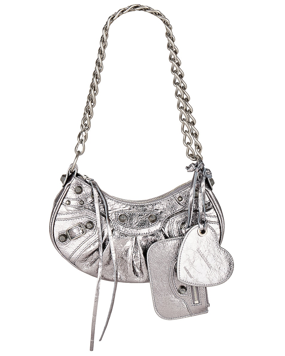 Image 1 of Balenciaga XS Le Cagole Hobo Bag in Silver