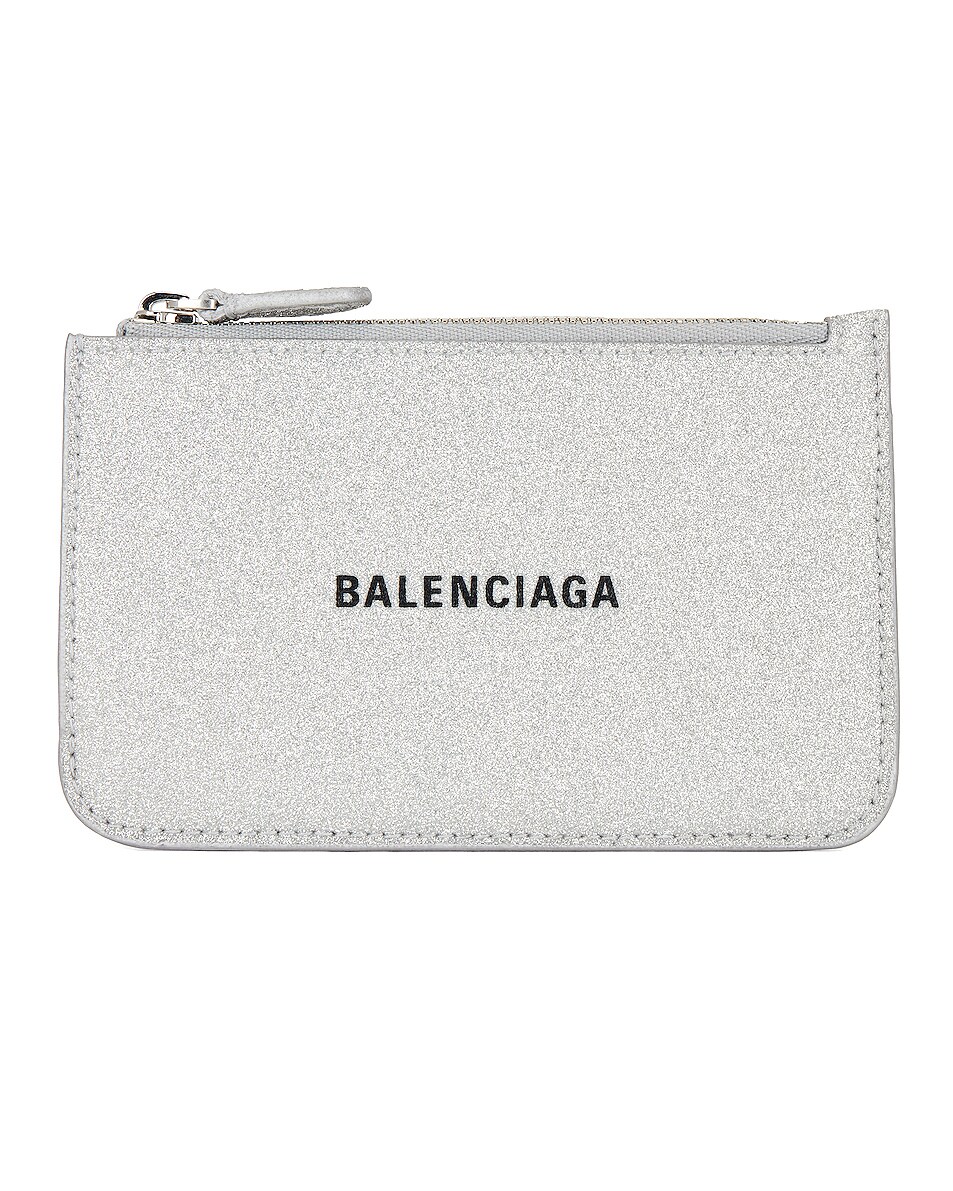 Image 1 of Balenciaga Large Cash Card Holder in Silver & Black