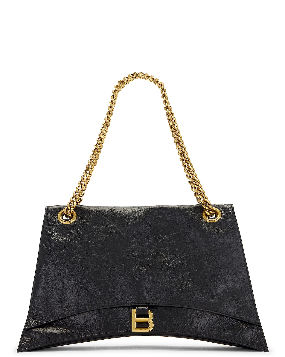 Image 1 of Balenciaga Large Crush Chain Shoulder Bag in Black