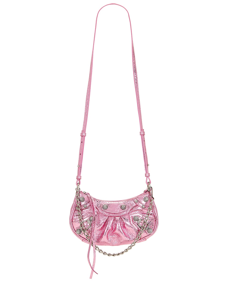 Image 1 of Balenciaga Mini Le Cagole Wallet On Chain in Met Pink
