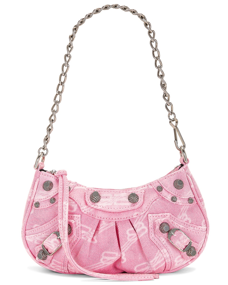 Image 1 of Balenciaga Mini Le Cagole Wallet On Chain Bag in Pink
