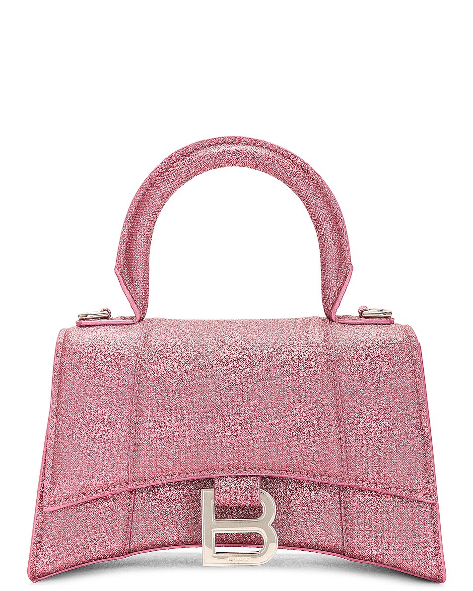 Image 1 of Balenciaga XS Hourglass Top Handle Bag in Sweet Pink