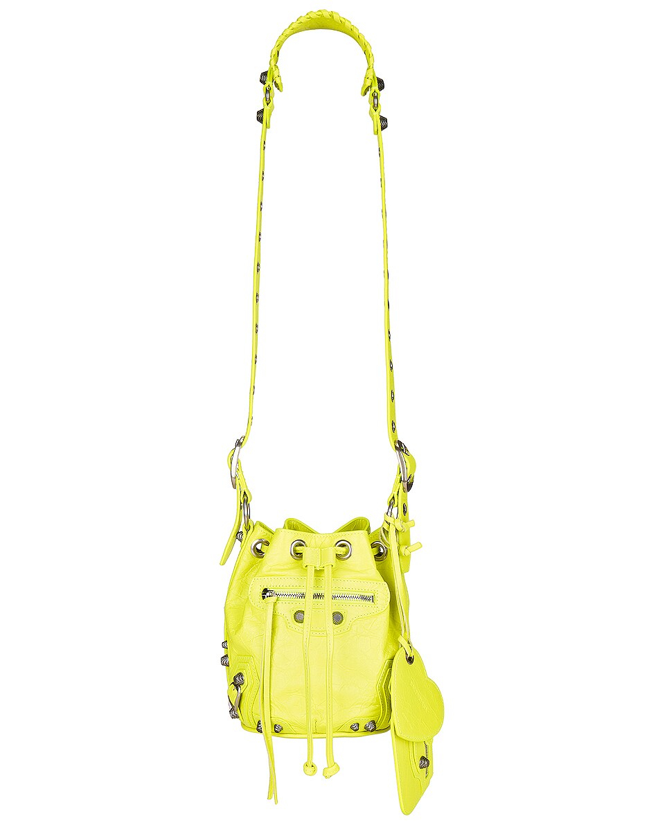 Image 1 of Balenciaga XS Le Cagole Bucket Bag in Fluo Yellow