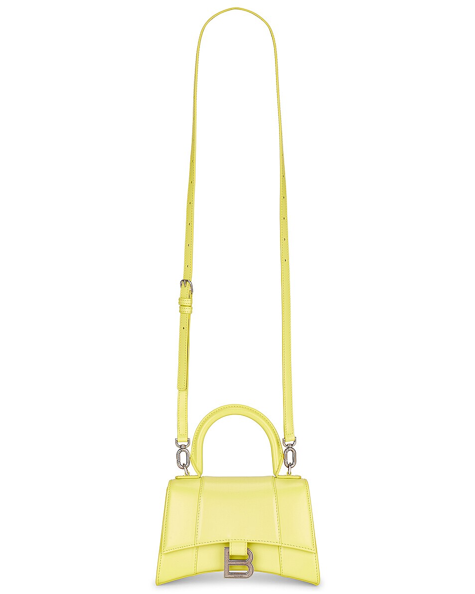 Image 1 of Balenciaga XS Hourglass Top Handle Bag in Lime