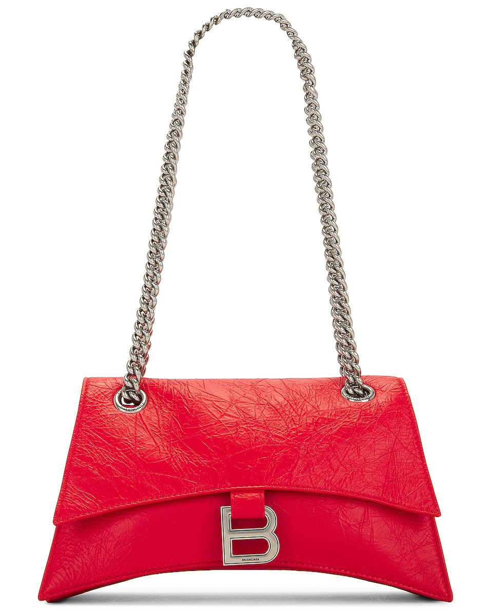 Image 1 of Balenciaga Small Crush Chain Bag in Tomato Red