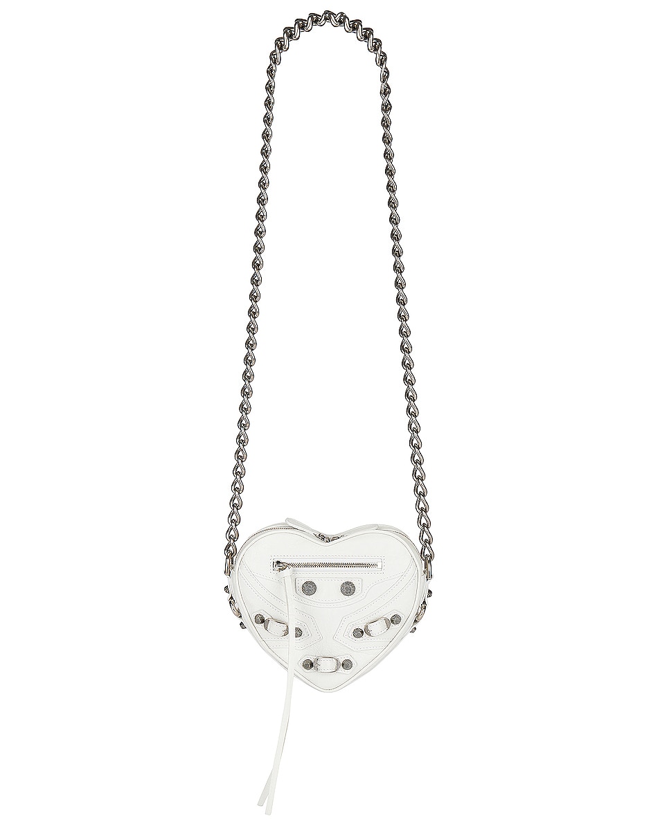 Image 1 of Balenciaga Cagole Heart Mini Bag in Optic White