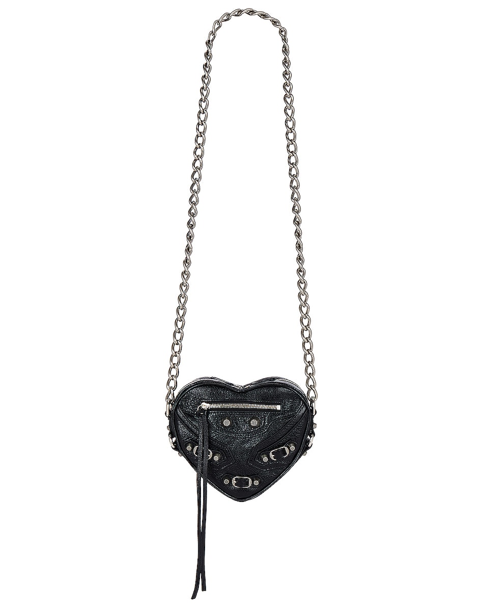 Image 1 of Balenciaga Cagole Heart Mini Bag in Black