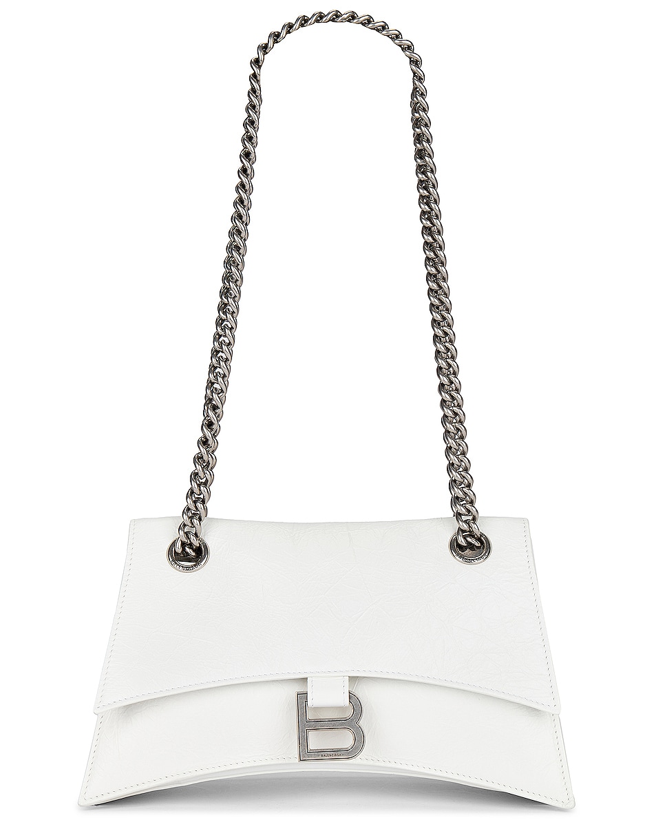 Image 1 of Balenciaga Small Crush Chain Bag in Optic White