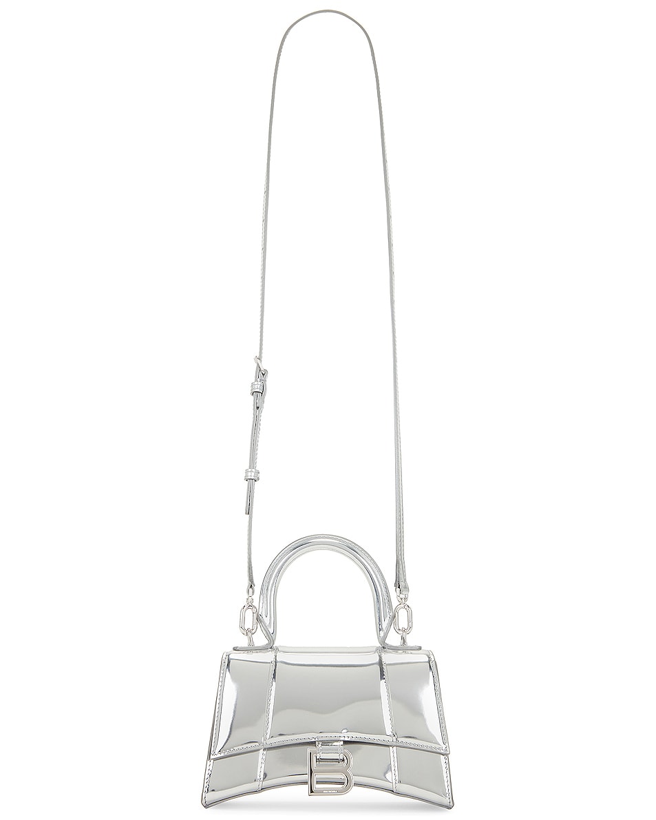 Image 1 of Balenciaga Xs Hourglass Top Handle Bag in Silver