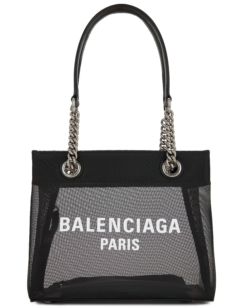 Image 1 of Balenciaga Small Duty Free Tote Bag in Black & White